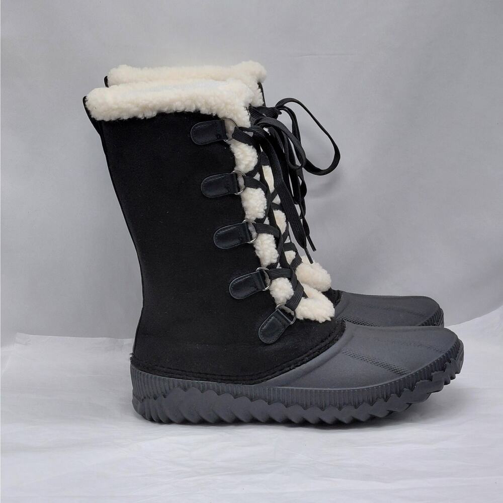 Journee Collection Women's Winter Duck Boots Size 11 Black Outdoors Gorpcore